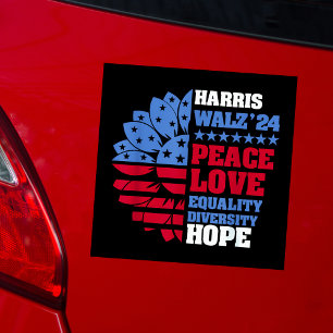 Peace LGBT Harris Walz Waltz Car Magnet