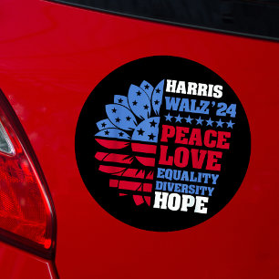 Peace LGBT Harris Walz Waltz Car Magnet