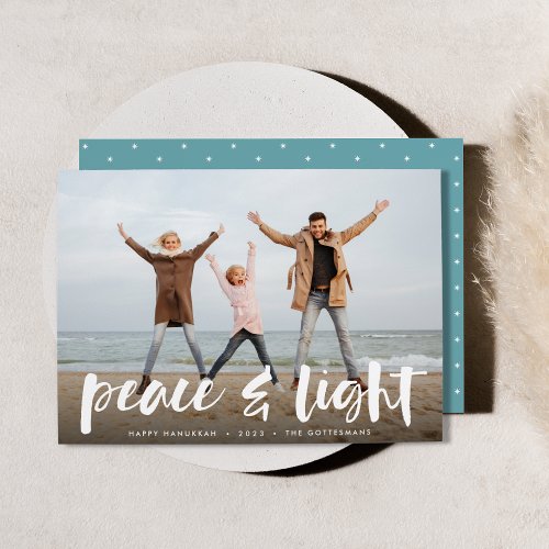 Peace  Light  Full Photo Hanukkah Holiday Card