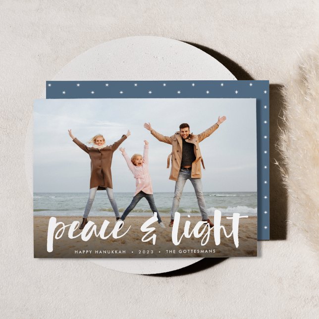 Peace & Light | Full Photo Hanukkah Holiday Card (Creator Uploaded)