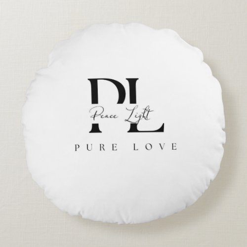 “Peace Light – Pure Love Logo Round Pillow
