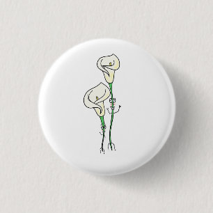 peace lilies, cute flower themed button