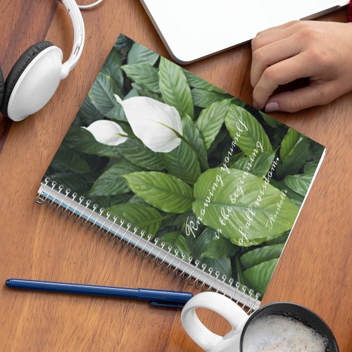 Peace Lily Aristotle Philosophical Wisdom Quotee Notebook