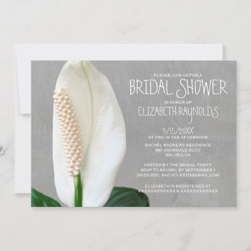 Peace Lily Bridal Shower Invitations
