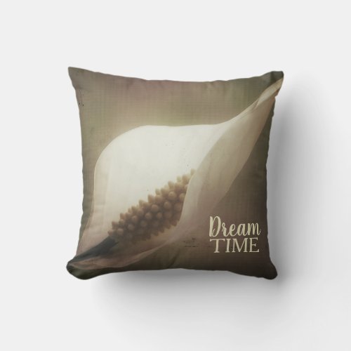Peace Lily Dream Time Throw Pillow