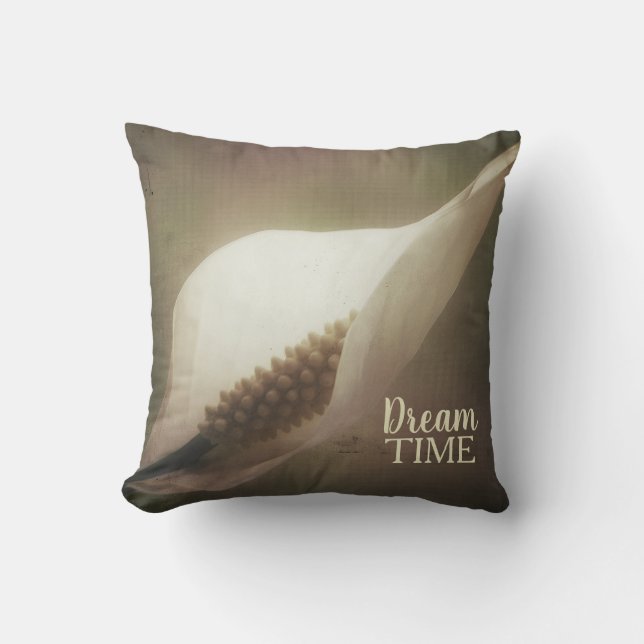 Peace Lily Dream Time Throw Pillow (Front)