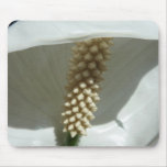 Peace Lily Elegant White Floral Mouse Pad