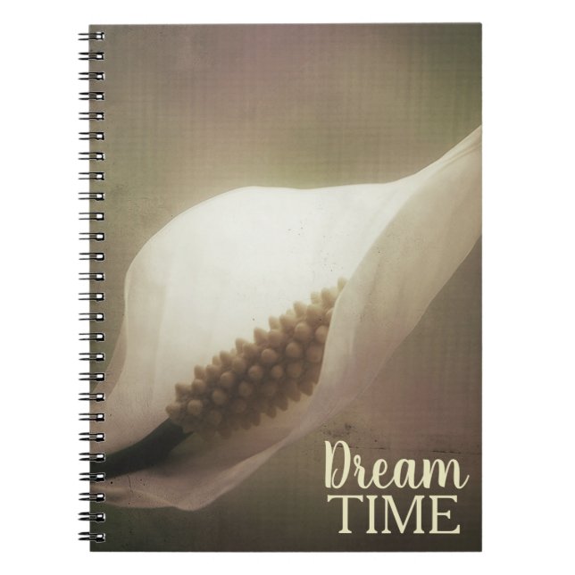 Peace Lily Floral Dream Time Phrase Notebook (Front)