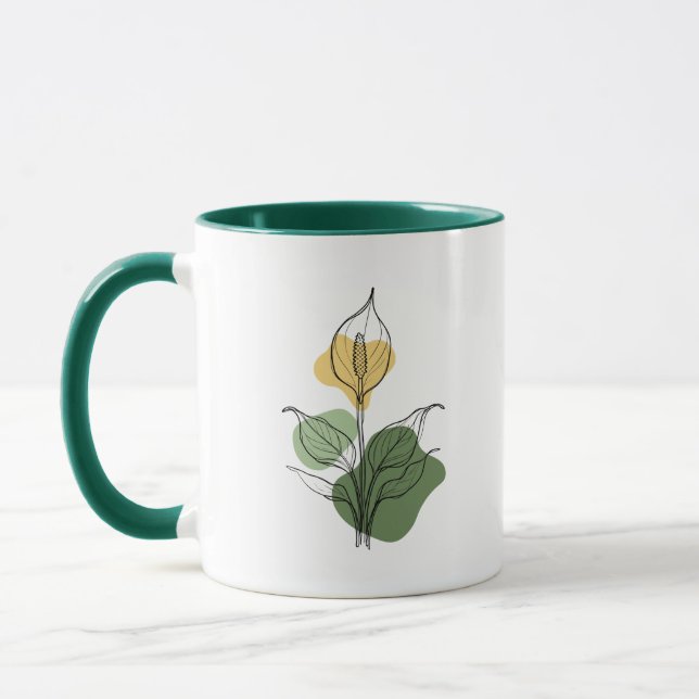 Peace Lily Line Art Mug (Left)