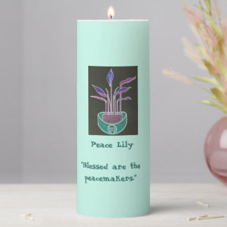 Peace Lily Pillar Candle