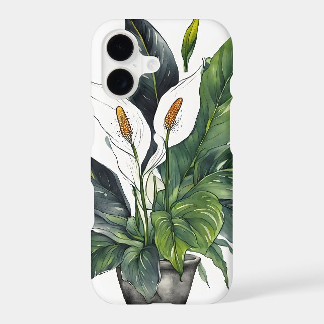 Peace Lily - Watercolor flowers Case-Mate iPhone Case (Back)