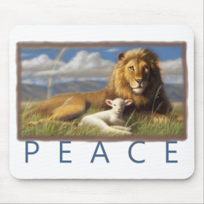 Peace Lion and Lamb mousepad