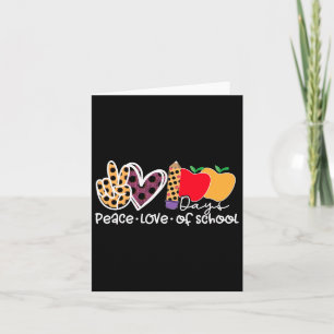 Peace Love 100 Days Of School Card