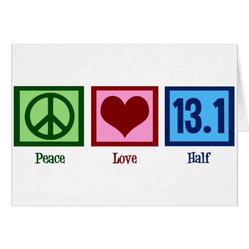 Peace Love 131 Half Marathon Runner Card