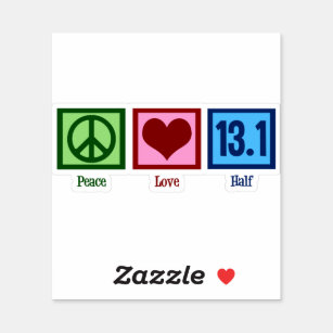 Peace Love 13.1 Half Marathon Runner Sticker