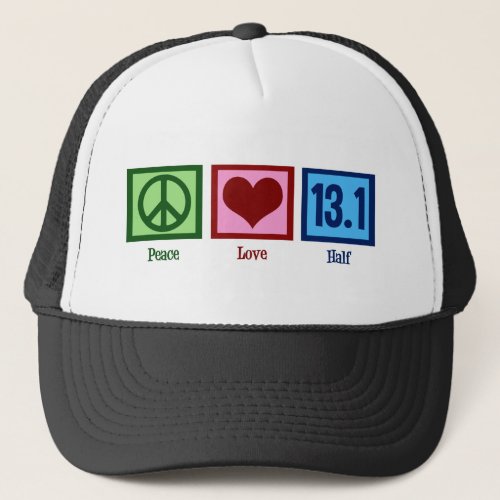 Peace Love 131 Half Marathon Runner Trucker Hat