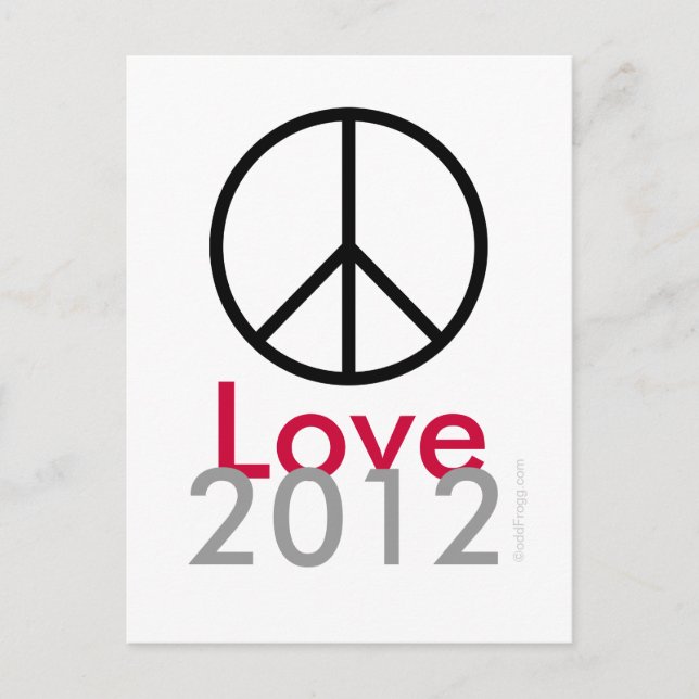 Peace Love 2012 Postcard (Front)
