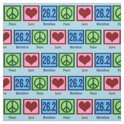 Peace Love 26.2 Marathon Runner Fabric