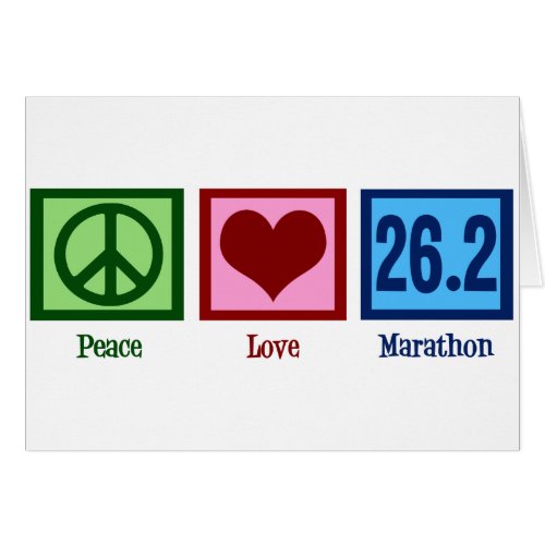 Peace Love 262 Marathon Runner Race Card