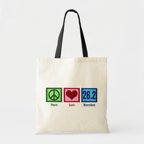 Peace Love 262 Marathon Runner Tote Bag