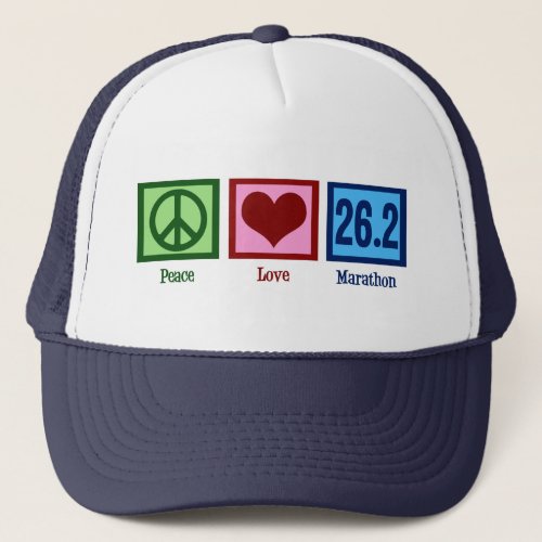 Peace Love 262 Marathon Runner Trucker Hat
