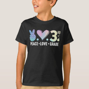 Peace Love 3rd Grade Back To School T-Shirt