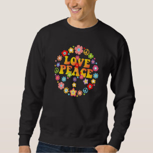 Peace Love 60s 70s Tie Die Groovy Hippie Costume H Sweatshirt