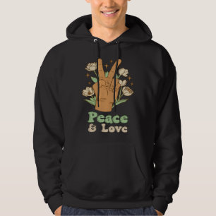 Peace & Love 60s 70s Tie Dye Hippie Costume Retro  Hoodie