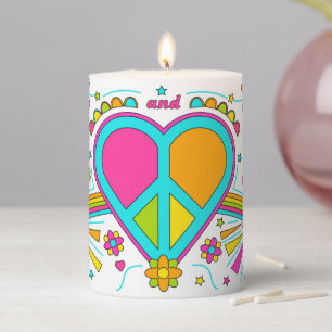 Peace & Love 70s Graffiti Candle
