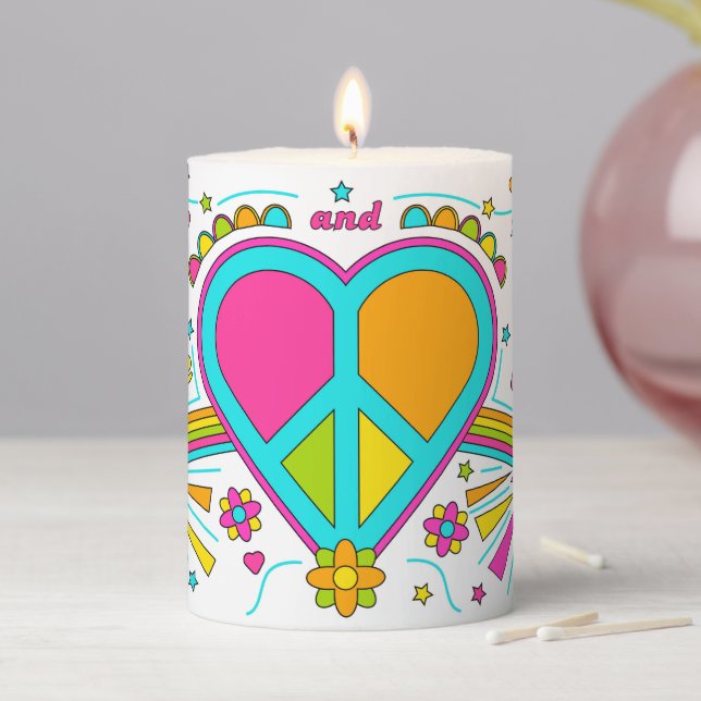 Peace & Love 70s Graffiti Candle (In Situ)