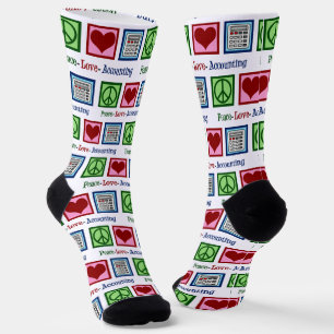 Peace Love Accounting Christmas Accountant Socks