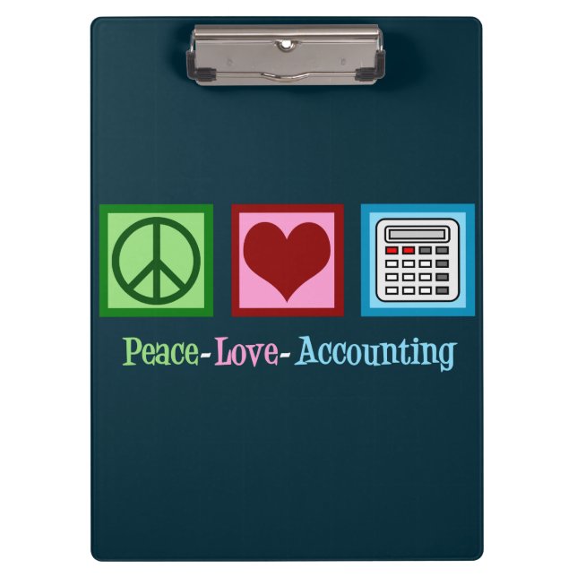 Peace Love Accounting Clipboard (Front)