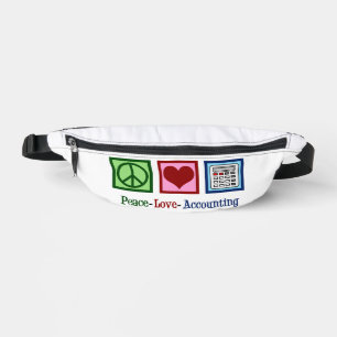 Peace Love Accounting Cute Accountant Fanny Pack