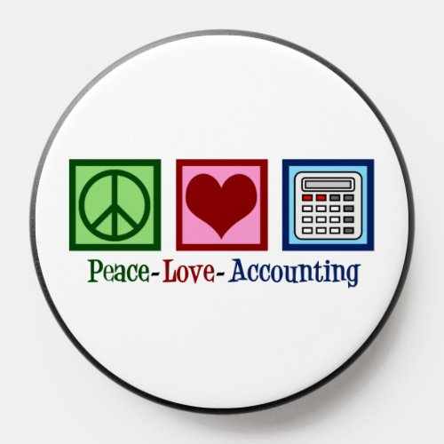 Peace Love Accounting Cute Accountant PopSocket
