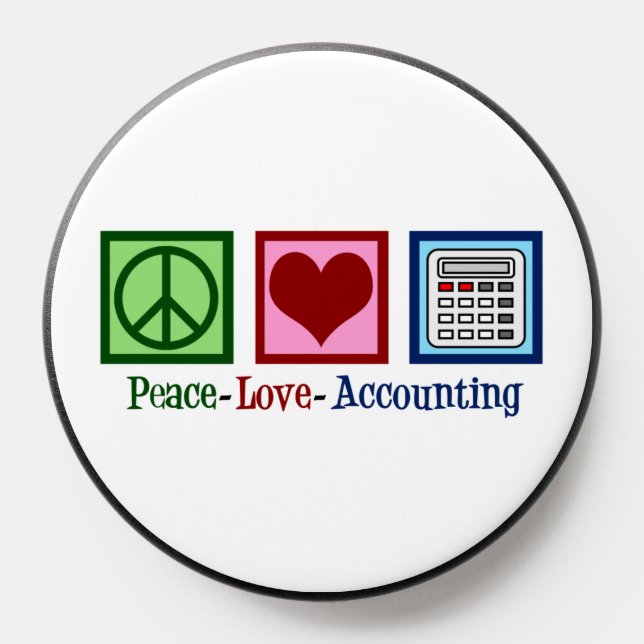 Peace Love Accounting Cute Accountant PopSocket (Popsocket)