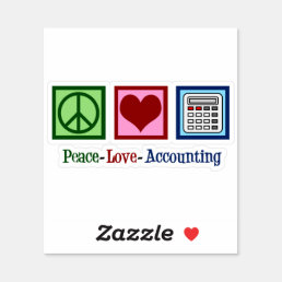 Peace Love Accounting Cute Accountant Sticker