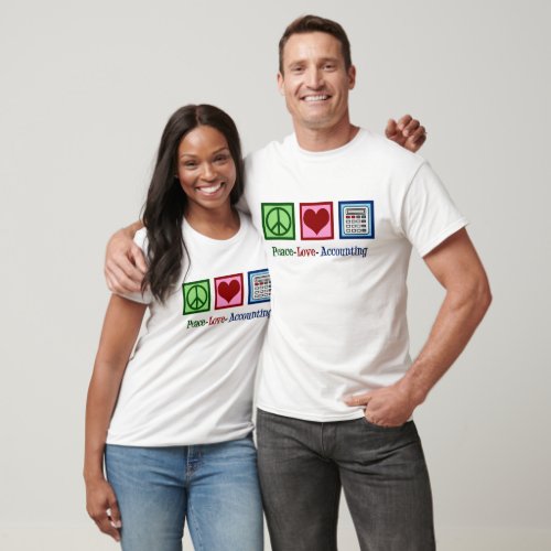 Peace Love Accounting Cute Accountant T_Shirt