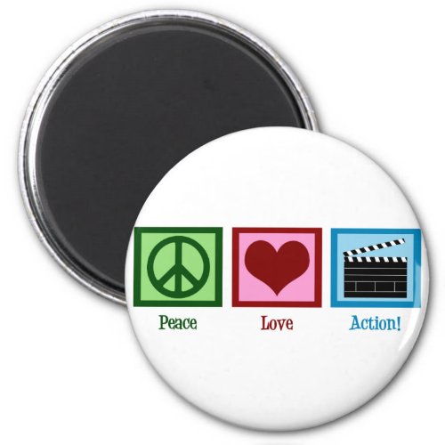 Peace Love Action Magnet