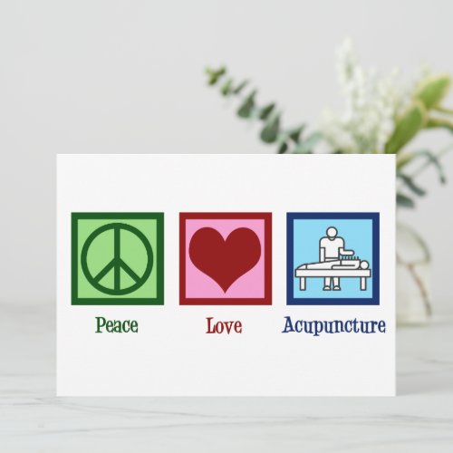 Peace Love Acupuncture Cute Christmas Holiday Card