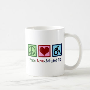 Peace Love Adapted PE Teacher Coffee Mug