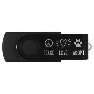 Peace Love Adopt Flash Drive