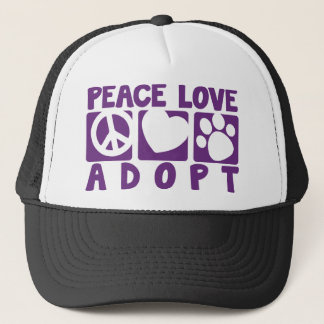 Peace Love Adopt Trucker Hat