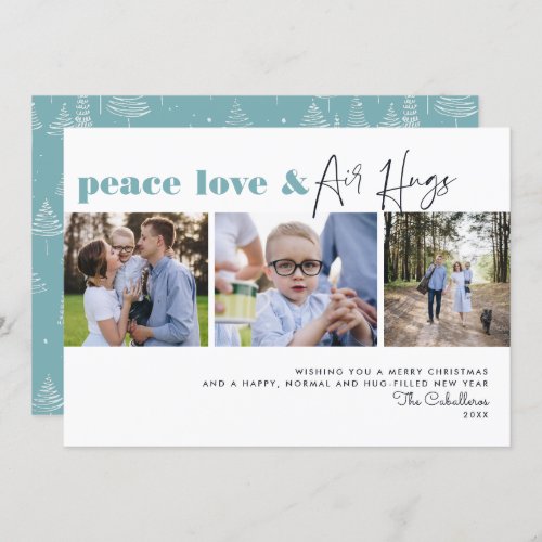 Peace Love  Air Hugs  Christmas Holiday Photo Invitation