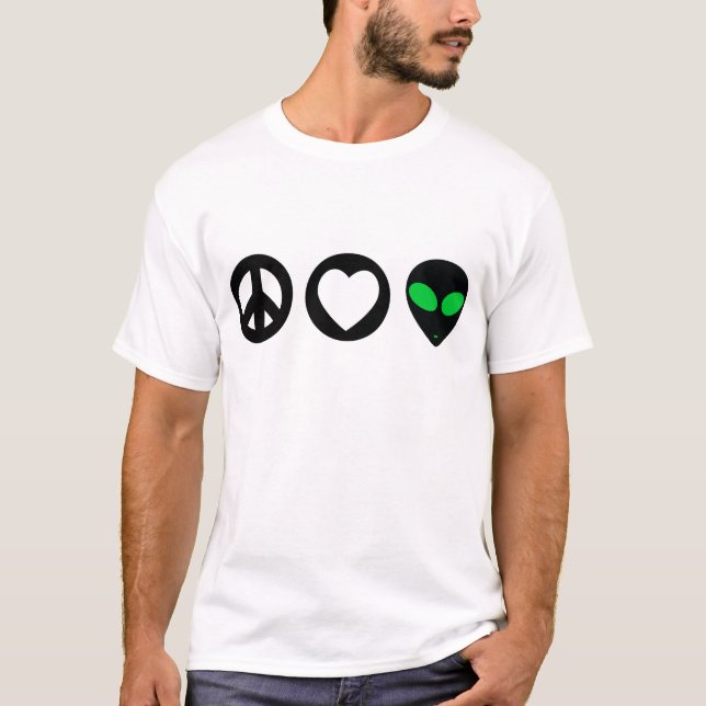 Peace Love Alien T-Shirt (Front)