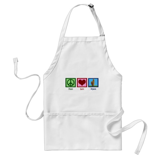 Peace Love Alpaca Adult Apron (Front)