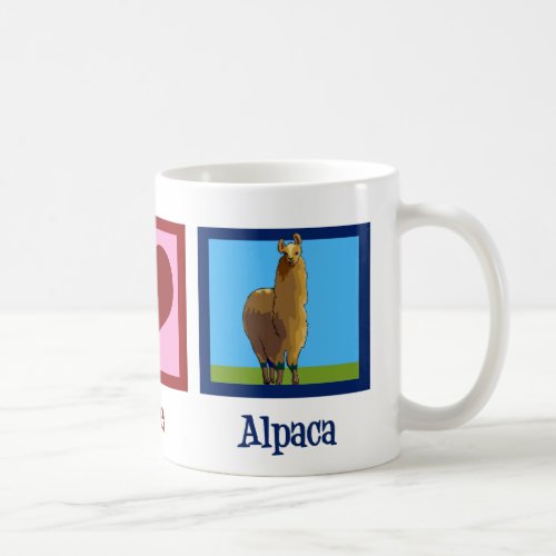 Peace Love Alpacas Cute Alpaca Coffee Mug