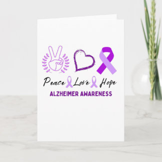Peace Love Alzheimer Awareness Card