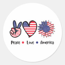 Peace Love America Patriotic Flag