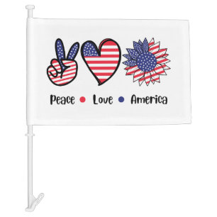 Peace Love America USA Patriotic Flag Design