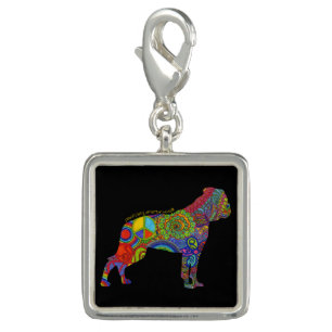 "Peace Love & American Bulldogs" Pop Art Charm